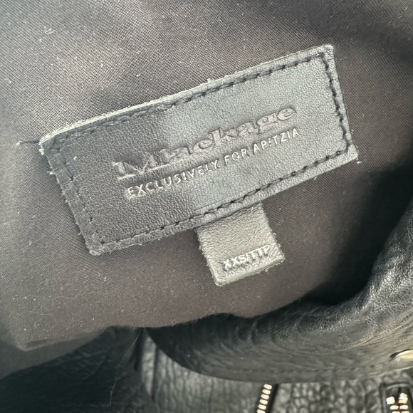 Aritzia Mackage Rumer Pebbled Real Leather Jacket Black(size xxs) - Picture 9 of 10